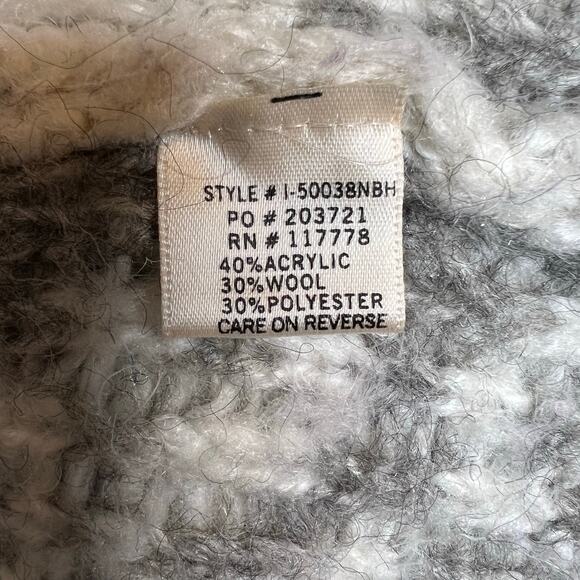 LOVESTITCH Tribal Pattern Hooded Cardigan Coatigan Gray White Women’s M - Picture 5 of 6